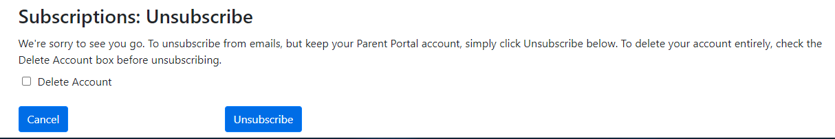 Unsubscribe